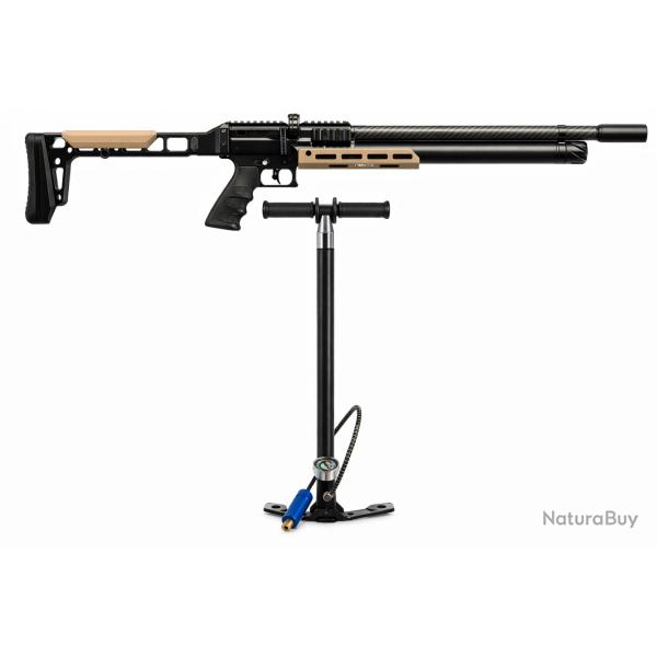 Pack Carabine Snowpeak MERCURY PCP Tan & Noir Cal. 5,5mm 19,9 Joules + Pompe PCP - Powair