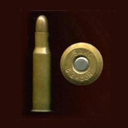 8.2 x 53 R SAKO - marquage : SAKO 8,2 X 53 R - courte balle cuivre pointe arrondie - &eacute;tui de 53.2 mm