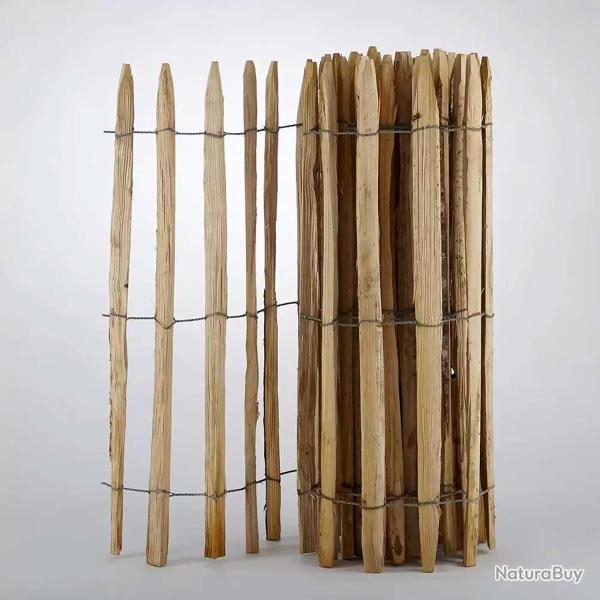 Ganivelle en Ch�taignier Certifi� PEFC - 10m x 1m - Espacement 6-7 cm