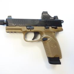 Pistolet FN HERSTAL FN 502 Tactical Bi-Tone Black/FDE - 22Lr  + holosun HS407K  plus filtage
