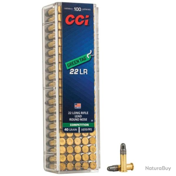 BOITE DE 22LR GREEN TAG 40GR X100 - CCI AMMUNITION