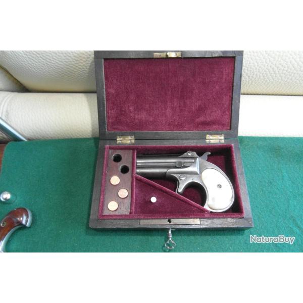 Beau coffret ancien pour derringer Colt 1,2,3 et double derringer R�mington