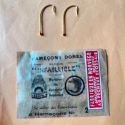 6 Hame&ccedil;on n 2 PALETTE dor&eacute; forg&eacute; droit simple p&ecirc;che truite infaillible pochette collection