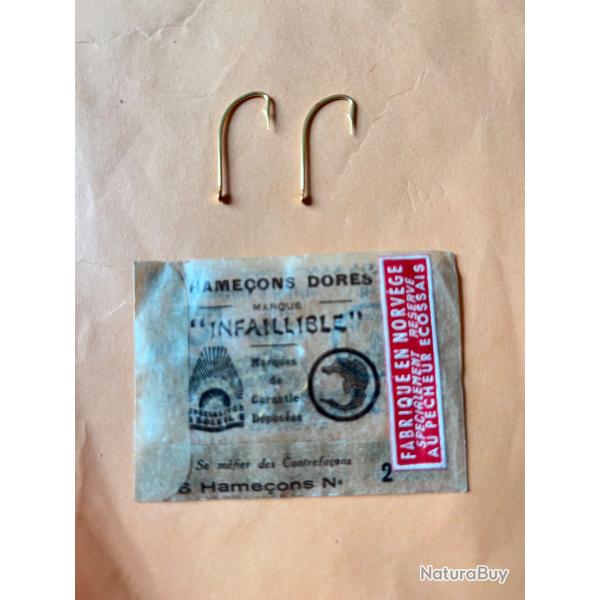 6 Hame�on n 2 PALETTE dor� forg� droit simple p�che truite infaillible pochette collection