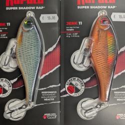 LOT DE 2 RAPALA SUPER SHADOW RAP JERK