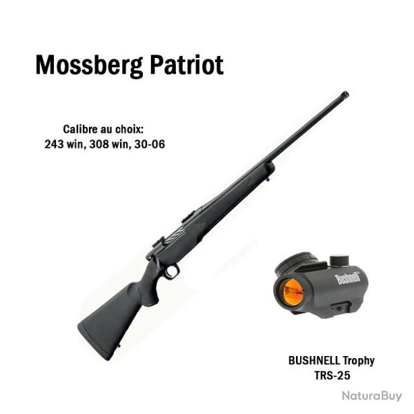 PACK BATTUE MOSSBERG PATRIOT + POINT ROUGE BUSHNELL 300 WM