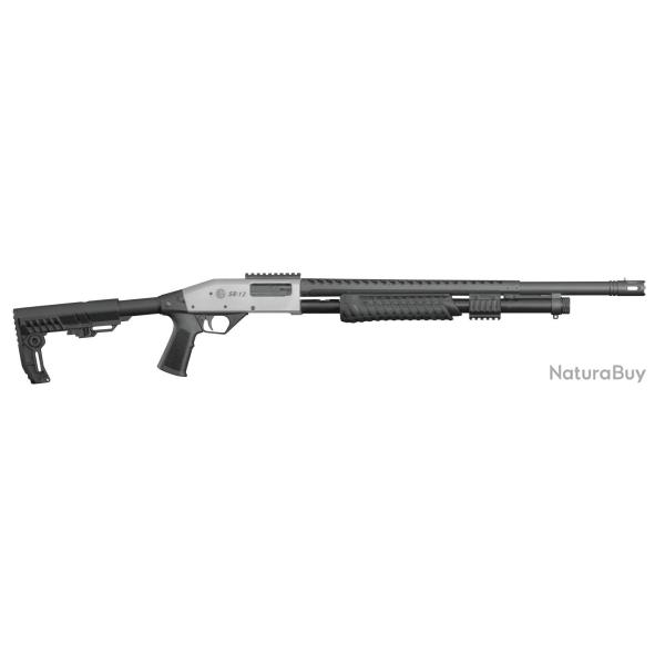 FUSIL A POMPE ROSSI SR-12 TACTICAL CALIBRE 12/76 CANON 61CM AVEC CACHE FLAMME - CHROME