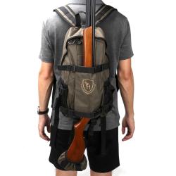 Sac &agrave; Dos de Chasse Tourbon avec Porte-Fusil Nylon 600D - Sac Day Pack Randonn&eacute;e Tir Vert Compact
