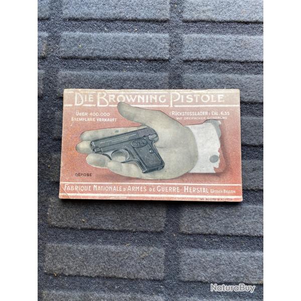NOTICE TR�S RARE,notice d'origine browning 1906