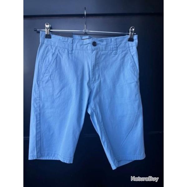 short homme bleu EDO JEAN neuf destockage chasse enchere