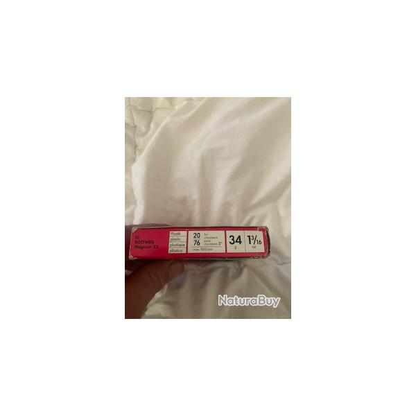 Cartouche Rottweil Cal 20 Mag