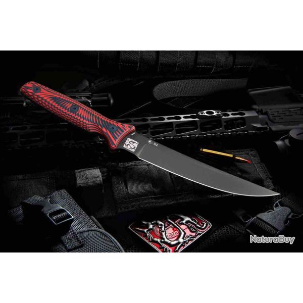 Couteau Spartan Blades Ronin Torii Lame Acier D2 Black Manche Black/Red G10 Etui Kydex SBBL4BKRD