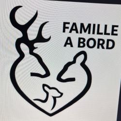 1 x Autocollants Famille &agrave; bord BROWNING d&eacute;co voiture camping car ou autres texte modifiable