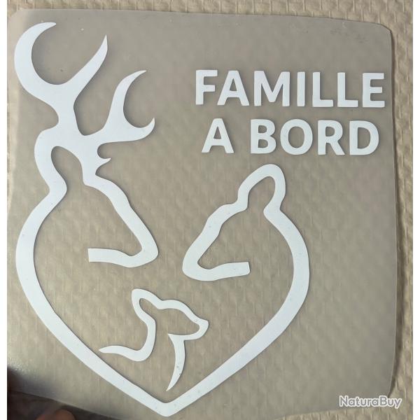 1 x Autocollants Famille � bord BROWNING d�co voiture camping car ou autres texte modifiable z
