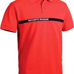 Polo S&eacute;cu-One s&eacute;curit&eacute; incendie M ROUGE
