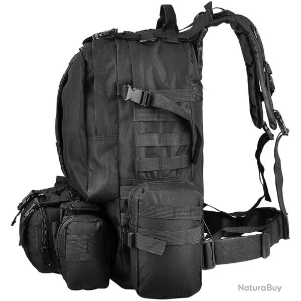 Sac � Dos Tactique Militaire 55L MOLLE Etanche Randonn�e Chasse Camping Trekking Voyage Robuste Noir