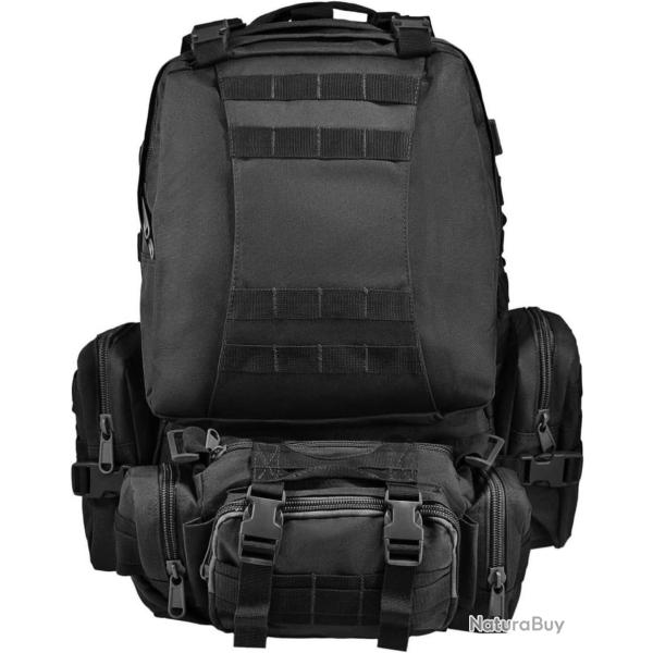 Sac � Dos Tactique Militaire 55L MOLLE Etanche Randonn�e Chasse Camping Trekking Voyage Robuste Noir