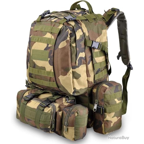 Sac � Dos Tactique Militaire 55L MOLLE Etanche Randonn�e Chasse Camping Trekking Voyage Robuste Camo