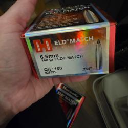 Ogives Eld Match 140gn 6,5 creedmor