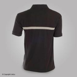 Polo noir bande grise SECURITE blanc