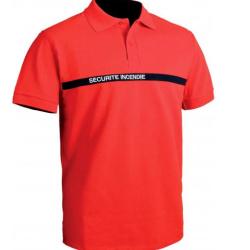 Polo SIAPP S&eacute;curit&eacute; Incendie Coton Bandes Bleu 5 XL