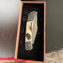 Couteau de Collection Falkner "Wildlife" - &Eacute;dition Limit&eacute;e Loup - Neuf avec Certificat