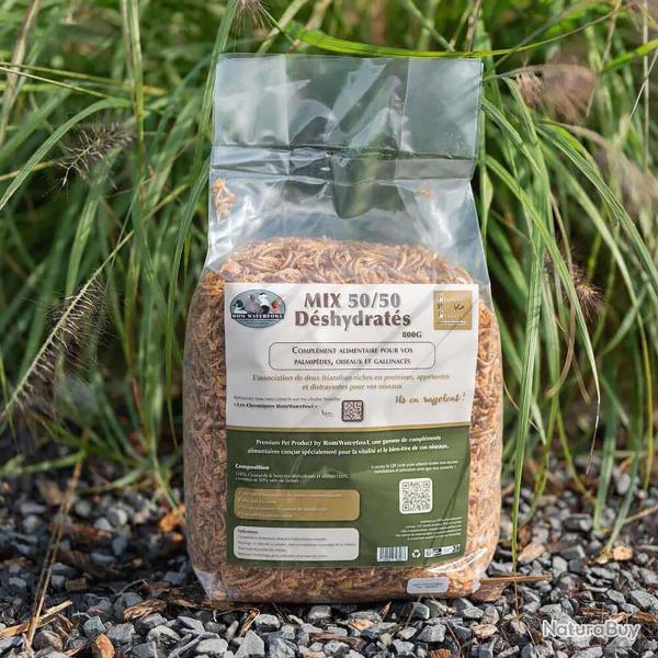 Mix 50/50 Crevettes & Vers de Farine - 800g pour Palmip�des & Oiseaux