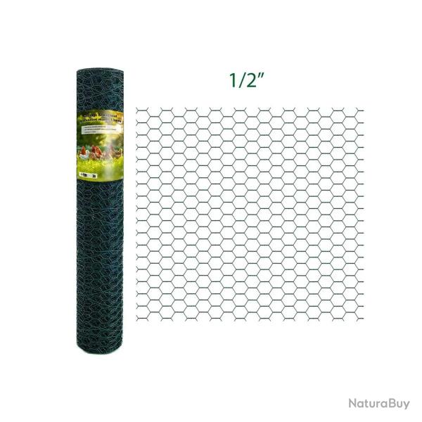 Filet Hexa Plasti Vert - Maille 13 - Hauteur 1m - 25m lin�aires
