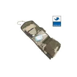 Trousse de toilette verte en polyester d&eacute;perlant avec miroir amovible - DCA France
