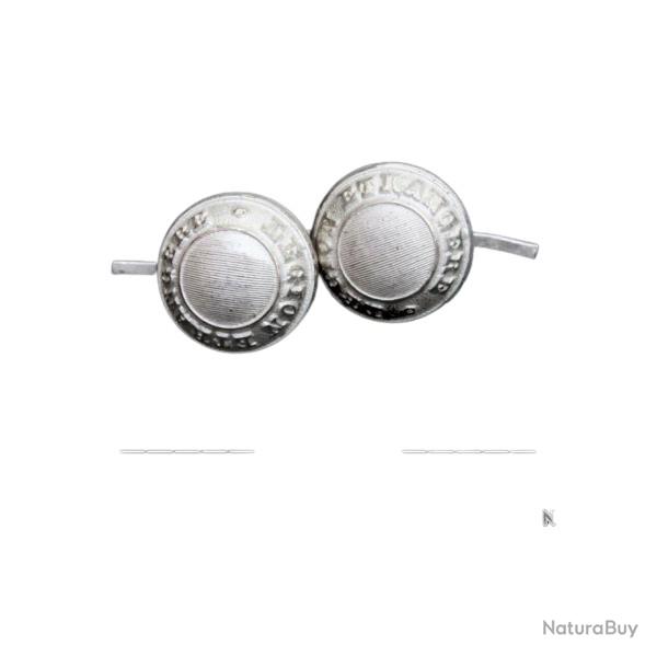 Lot de deux boutons � lamelles (16 mm ) de la L�gion Etrang�re (argent) 6a.