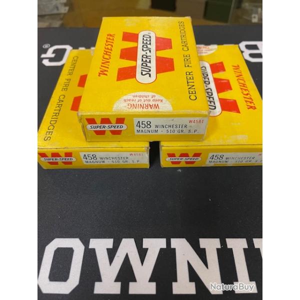 lot de 3 boites de cartouches 458 Winchester Magnum SP