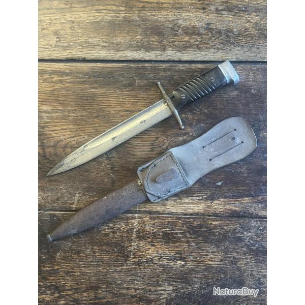 Couteau de Tranch�e Fabriqu� avec Ba�onnette Allemande WW1 WW2 Combat France Allemagne