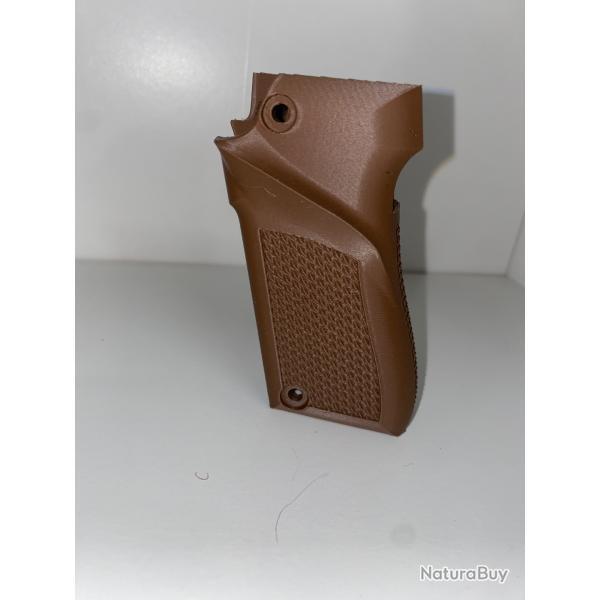 (M2) ! NOUVEAU ! Crosse marron fonc� pour pistolet Unique 22lr mod�le D et E.