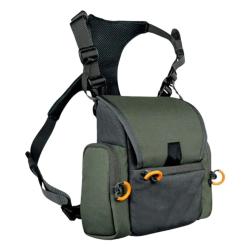Harnais Jumelles Sac Poitrine Bino avec Pochette T&eacute;l&eacute;m&egrave;tre Housse Pluie Chasse Randonn&eacute;e Vert