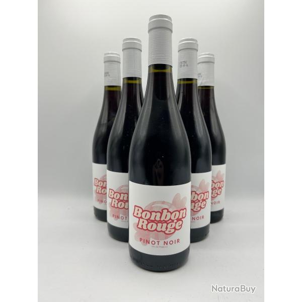 Vente flash ! 6 Bouteilles de vin rouge - Bonbon Rouge Pinot Noir VDF - 2024