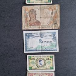 Billets de la Banque du Cambodge Laos et Vietnam des ann&eacute;es 1950