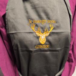 Tablier cuisine coton brod&eacute; cerf