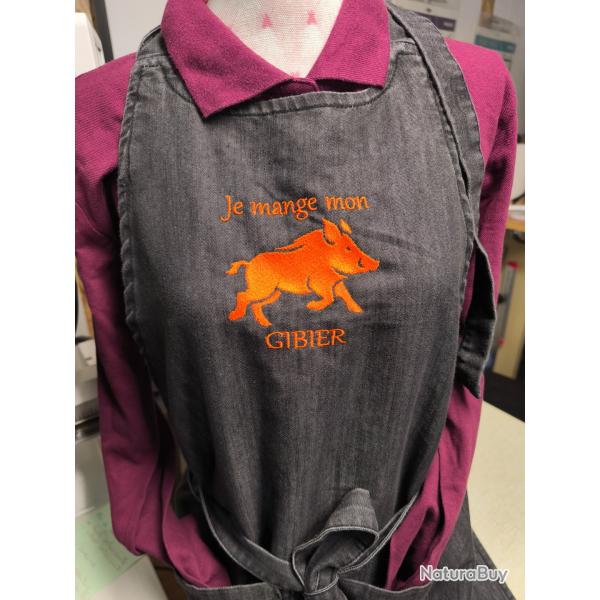 Tablier cuisine coton brod� sanglier