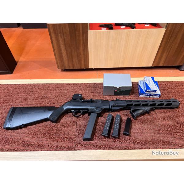CARABINE SEMI AUTO RUGER PC CARBINE CAL.9X19 + LEICA TEMPUS + HOUSSE + MUNITIONS - OCCASION