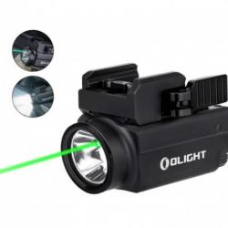 Olight BALDR S - Lampe tactique compacte pour pistolet avec laser vert (Rail Glock & Picatinny)