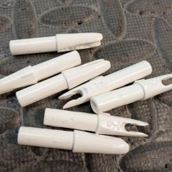 Lot 8 encoches Gold Tip GT blanc diam&egrave;tre 246