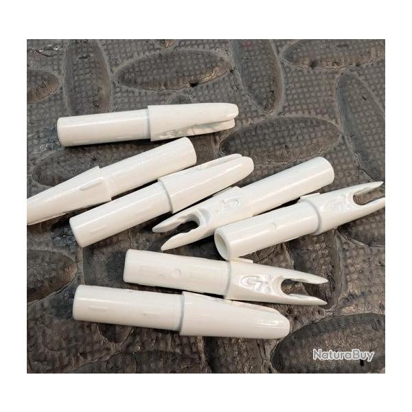 Lot 8 encoches Gold Tip GT blanc diam�tre 246