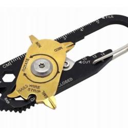Mousqueton porte cl&eacute;s Multitool 20 en 1