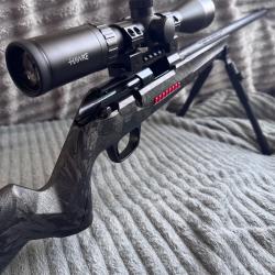 Pack carabine &agrave; verrou Winchester Xpert Carbon Varmint Threaded - .22LR + Optique + Bipied