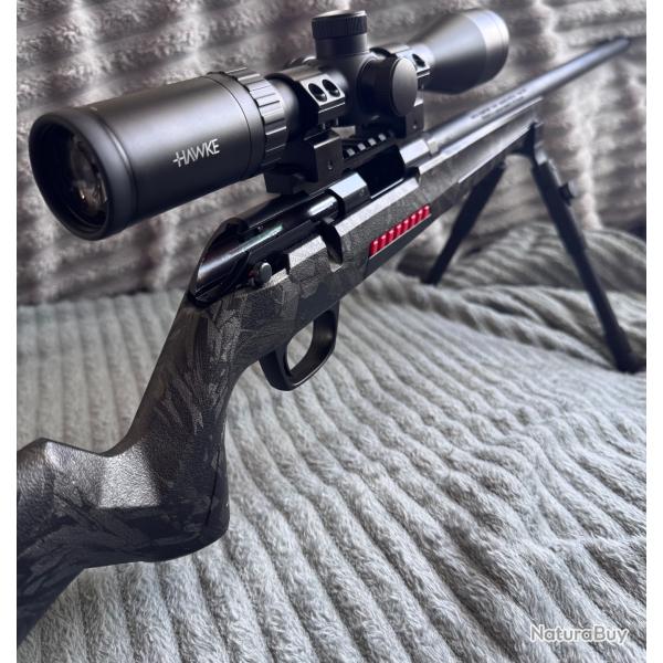 Pack carabine � verrou Winchester Xpert Carbon Varmint Threaded - .22LR + Optique + Bipied