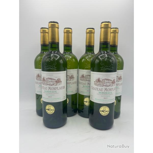 2017 Chateau Monplaisir Bordeaux Blanc - 1� - Sans Prix R�serve - 6 Bouteilles