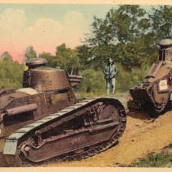Carte postale La Courtine (Creuse) - Tanks en manoeuvre -N&deg;7576
