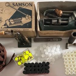 Lot, Presse de rechargement samson cal 16, cartouchi&egrave;re, douille, amorce cal 16