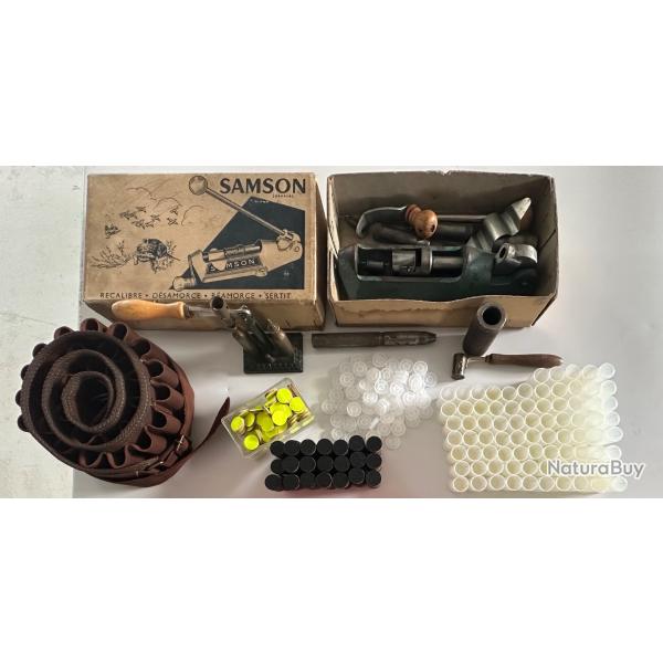 Lot, Presse de rechargement samson cal 16, cartouchi�re, douille, amorce cal 16