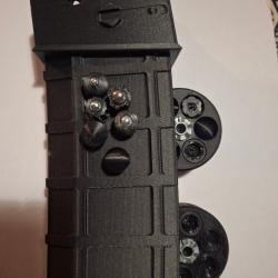 porte 2 barillet chargeur umarex ar15 hdr50 tr50 3d pla+carbone avec munitions cadeaux